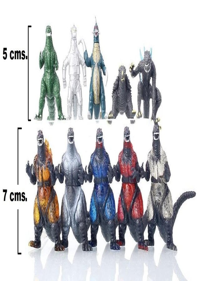 De-Lite™ Action Figures Soft Touch Vinyl Plastic Collectible Model Toys… (God-Zilla 10 Pieces Set, Multicolour, 3-7cm) - Image 2